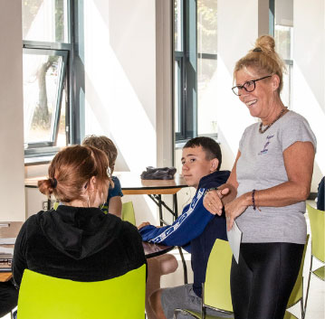 Jules with Students