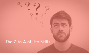A man with brown hair and a beard in a t-shirt, looking confused with questions marks coming out of his head to represent him doubting his ability.
