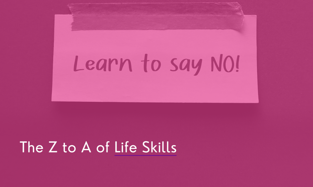 A note taken on the wall saying 'Learn to say no!'