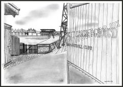 The Hotel End Gates, County Ground, Northampton Art Print Unframed