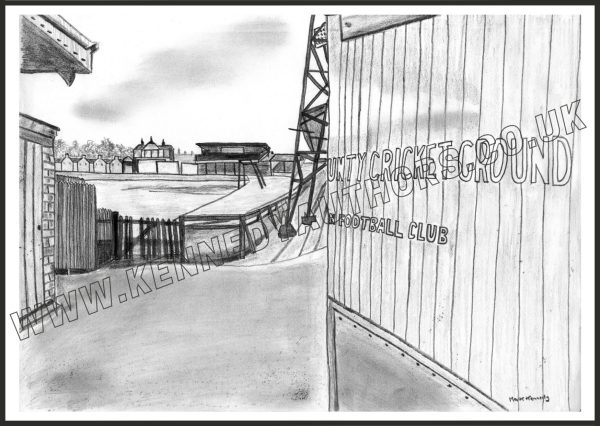 The Hotel End Gates, County Ground, Northampton Art Print Unframed